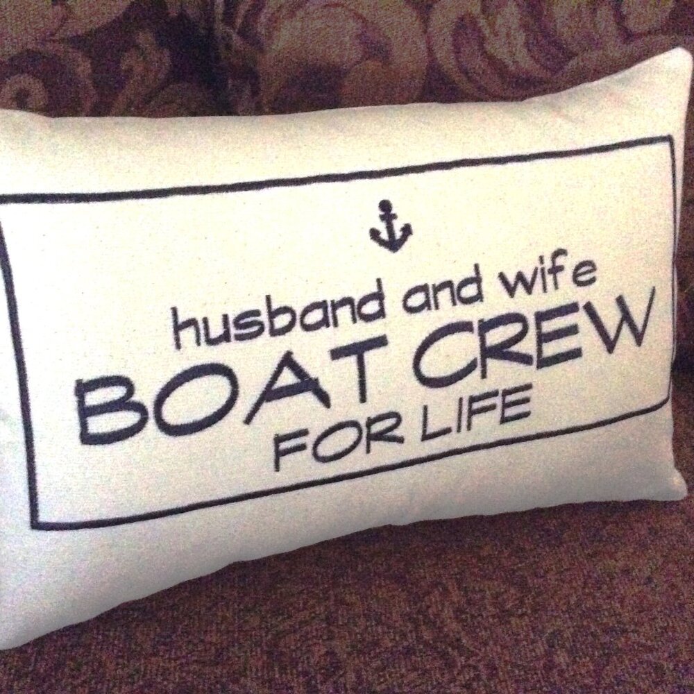 Nautical Accent Pillow for Boat Sailboat Yacht Gift, Custom Embroidery 18" x 12"